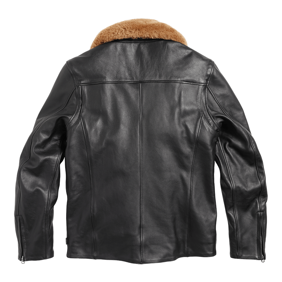Rexford Black Leather Jacket with Removable Collar | Triumph